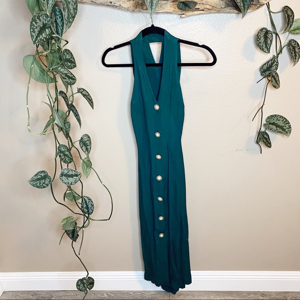 VINTAGE Knapp Studio Green Strappy Dress - Picture 7 of 10